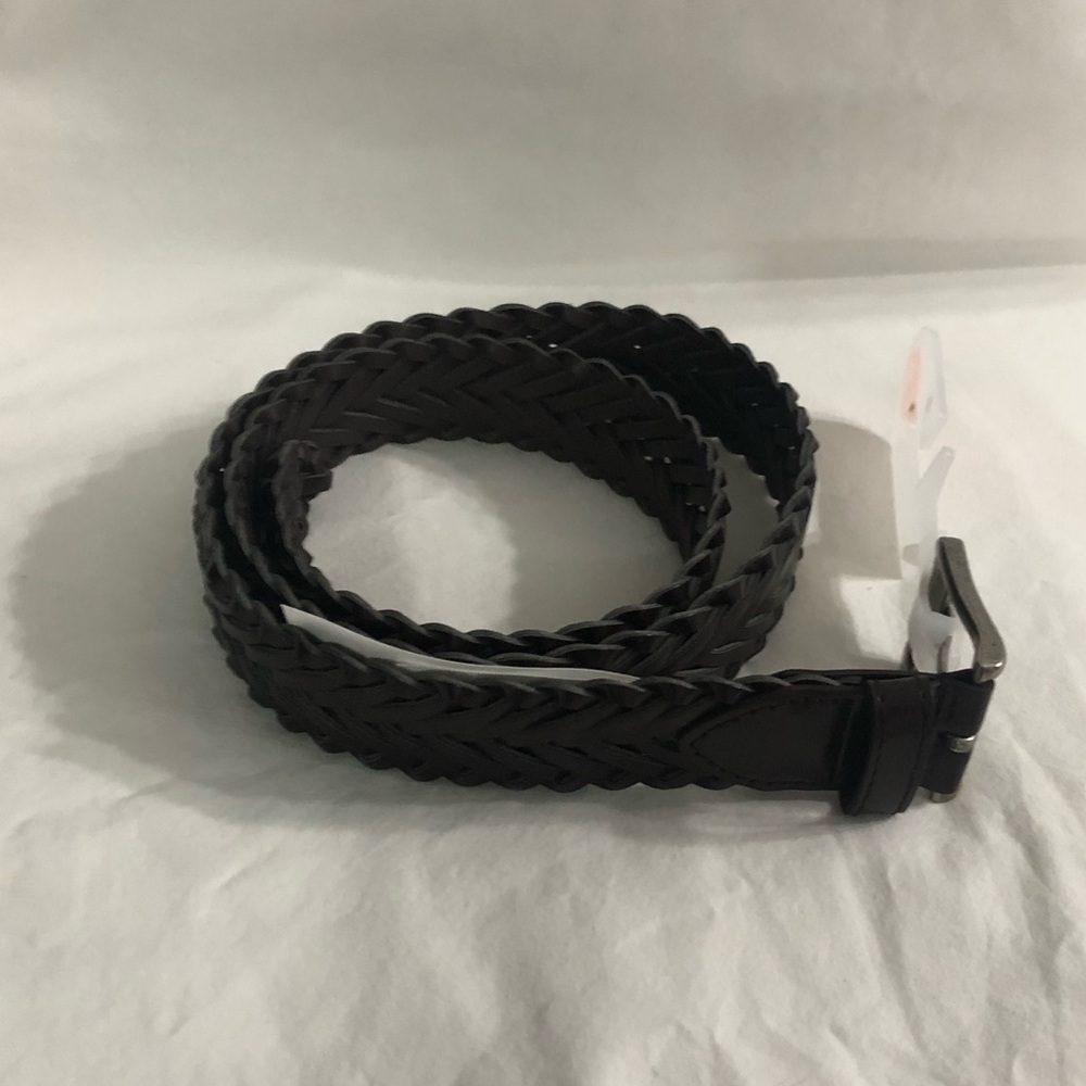 Boy’s Braided Belt - Dark Brown. Size M(1.13”WX22”L